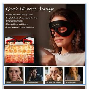 Supdesir LED+EMS Eye Beauty Device Black for Under & Upper Eye